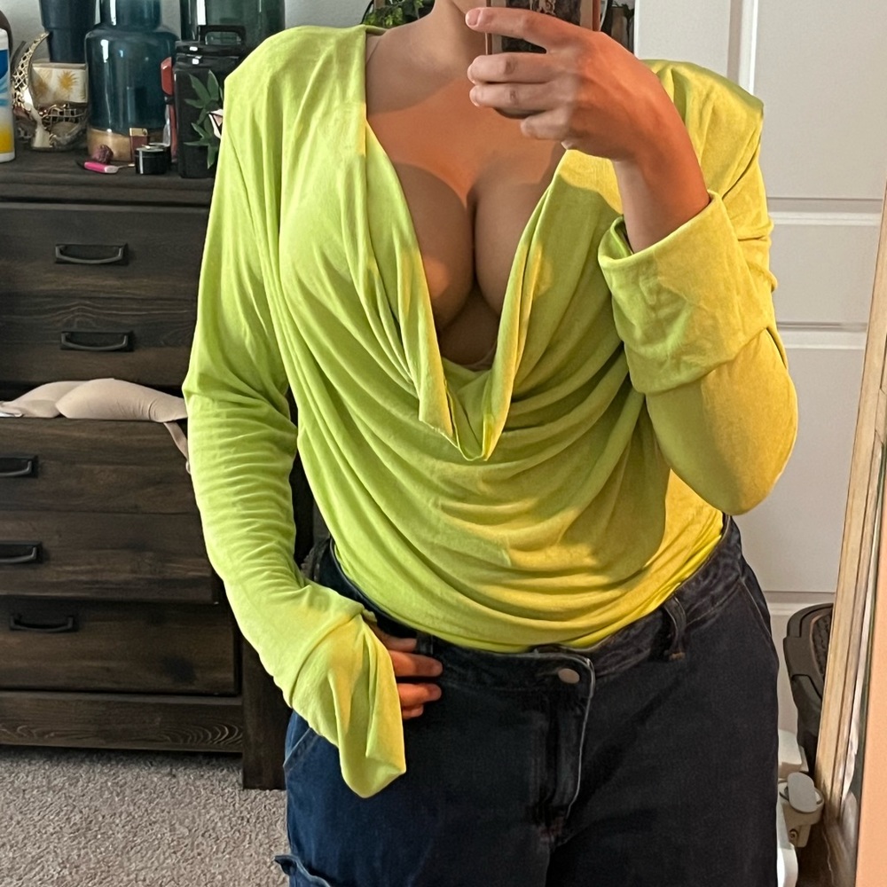 Green long sleeve fashion Nova body suit